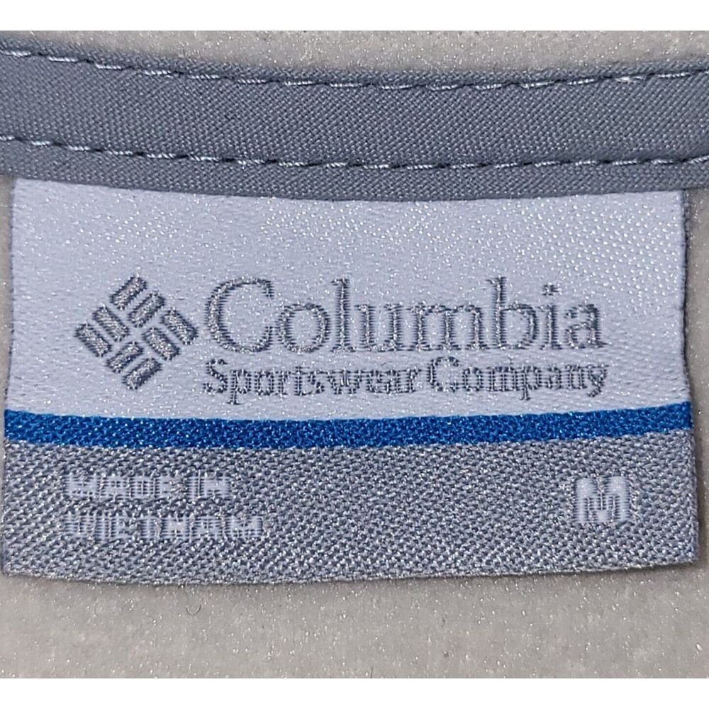 Columbia Woman's Medium Off-White Jacket Gray Trim Full Zip High Neck Pockets - Picture 4 of 10